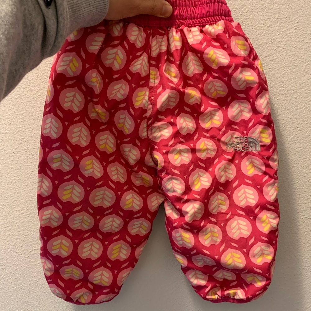 The North Face Pink Leaf Print Baby Pants in size 6-12mo